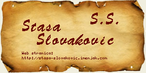 Staša Slovaković vizit kartica